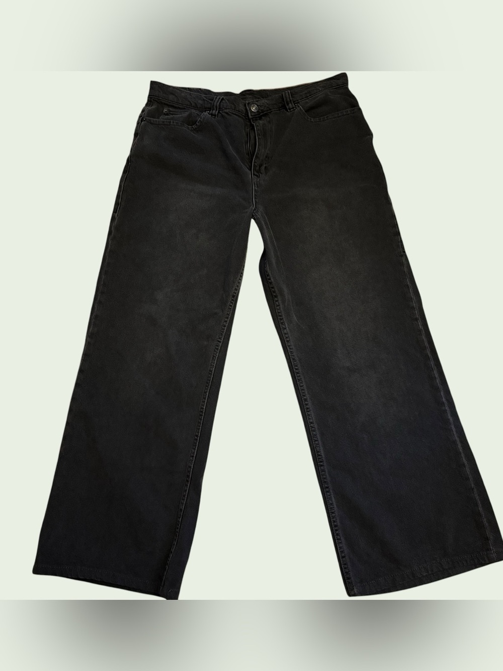 We The Free Tinsley Baggy High Rise Straight Leg Jeans Est Sz 8 Black Wash